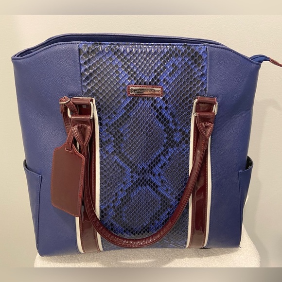 Cabrelli Co Blue Roller Briefcase Laptop Tote Travel Bag - Picture 1 of 13